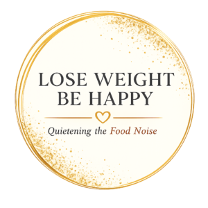 Lose Weight Be Happy logo – mindset-led weight-loss support and Quietening the Food Noise