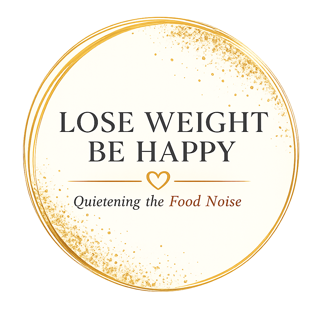 Lose Weight Be Happy logo – mindset-led weight-loss support and Quietening the Food Noise